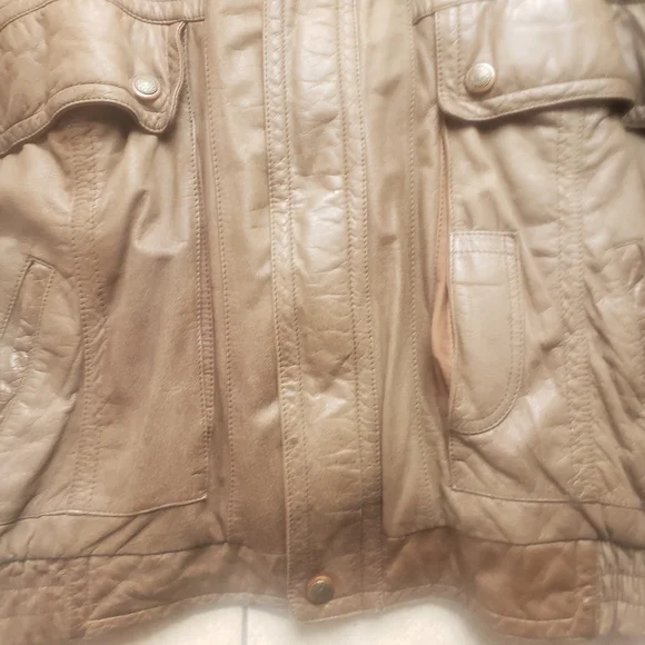Reed Sportswear Vintage brown Leather Bomber Jacket Brown removable liner 48L